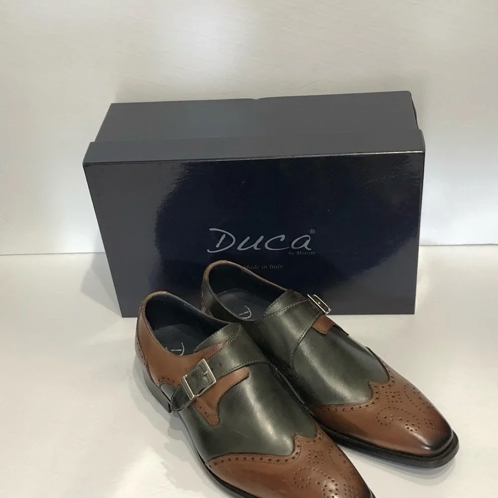 Duca shoes monk strap wingtip slip on Italian